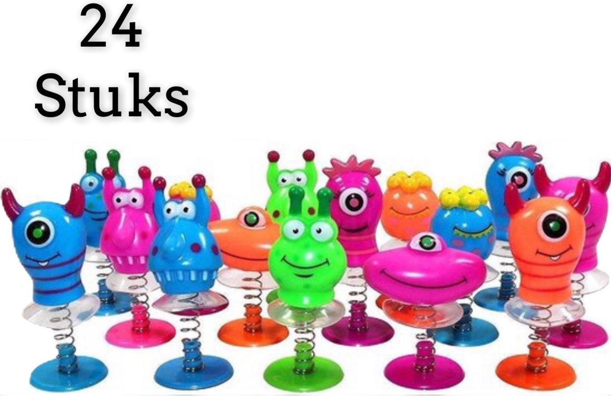 Uitdeelcadeau bouncing monsters 24 Stuks -  Traktatie - Klein speelgoed - Grabbelton - Pinata vulling